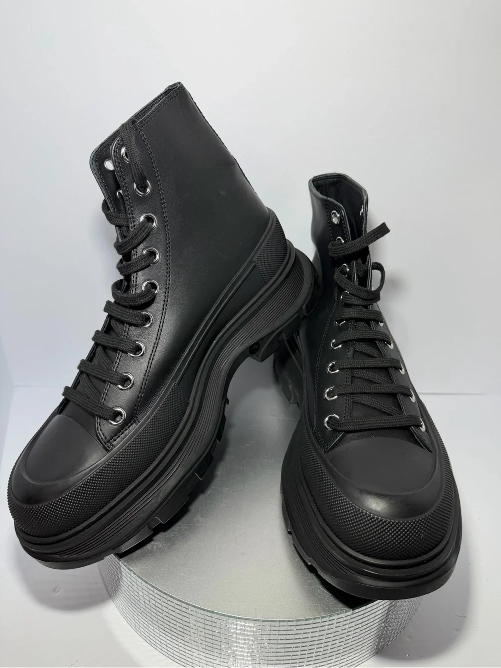 Alexander  McQueen  men’s Black High-Top Platform Boots size 42/9 new w/out tags